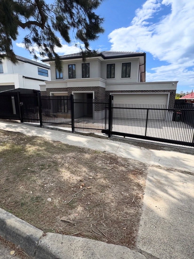 New steel fence and gates at a Melbourne home